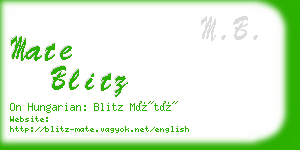 mate blitz business card